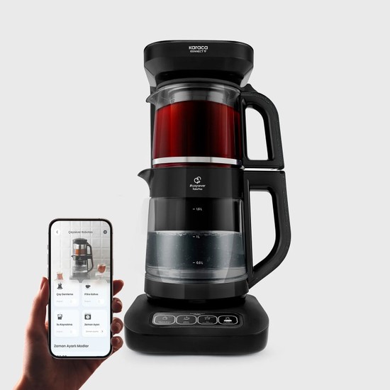 Karaca Çaysever Robotea Pro Connect 4 In 1 Rosegold Cam Çay Makinesi 0,8 Litre Kapasite