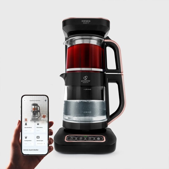 Karaca Robotea Pro Connect 4 in 1 Konuşan Rosegold Cam Çay Makinesi