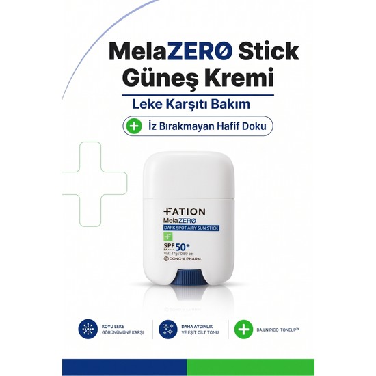 Fation Melazero Leke Karşıtı Sun Stick | Spf 50+ Pa+++ | Hexylresorcinol ve Glutathione 4 Katmanlı Geniş Spektrum Koruma
