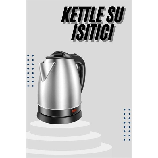 Aslanoğlu Store Zarif Paslanmaz Çelik Elektrikli Kettle 1.8 Litre C F Tipi