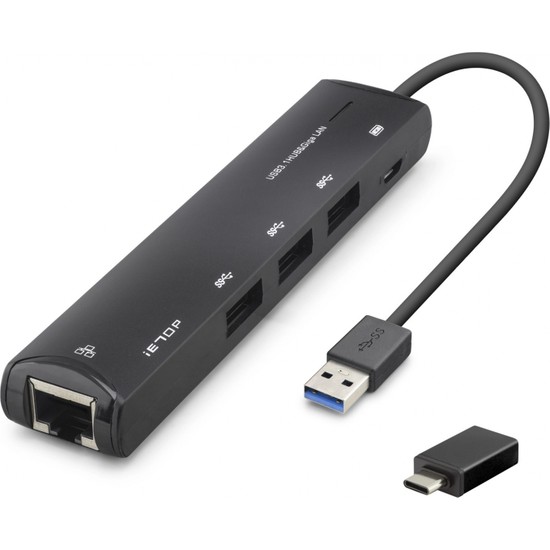 Gees Global Kompakt 4 Portlu USB Type-C Hub Gigabit Lan 5 Gbps