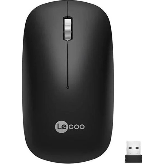 Hubrendy Sh Lenovo Lecoo WS214 2.4ghz Kablosuz 1200DPI Siyah Optik Mouse