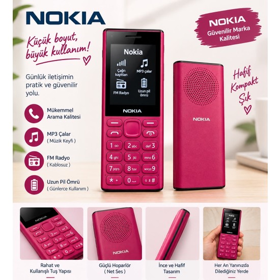Nokia Büyük  Ekran Büyük Tuş  Yüksek Ses  Yaşlıya  Askere