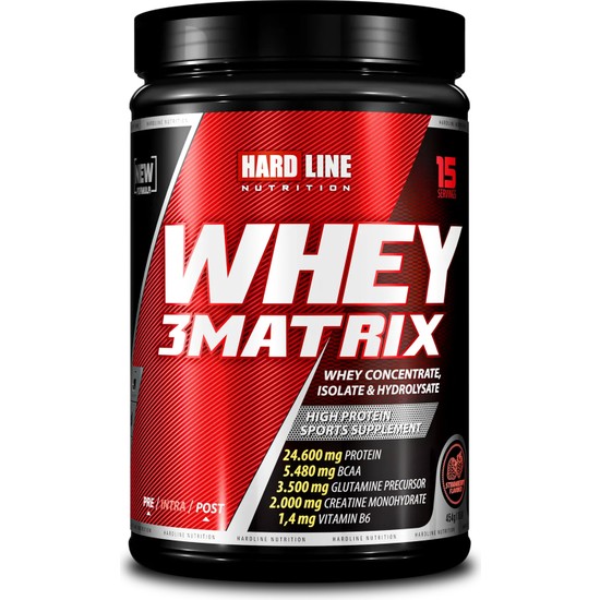 Hardline Nutrition Whey 3 Matrix Çilekli Protein Tozu 454 Gr 24.1 Gr Protein İçerir