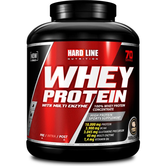 Hardline Nutrition Whey Protein Tozu 1600 gr Kurabiye Aromalı Kas Gelişimi Için Özel Formül