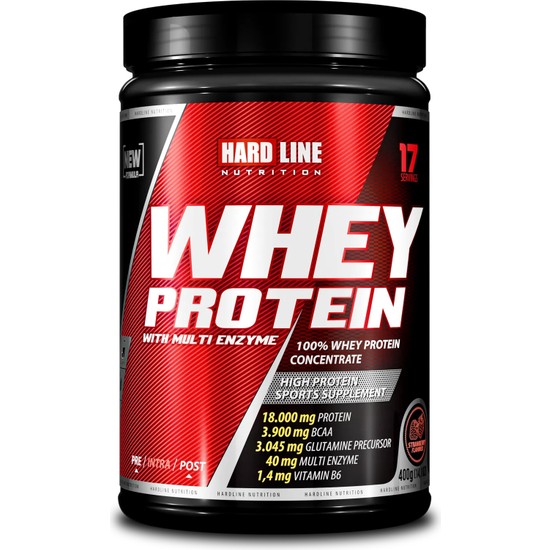 Hardline Nutrition Whey Protein Tozu 400 gr Çilek Aromalı Kas Gelişimi Için Özel Formül