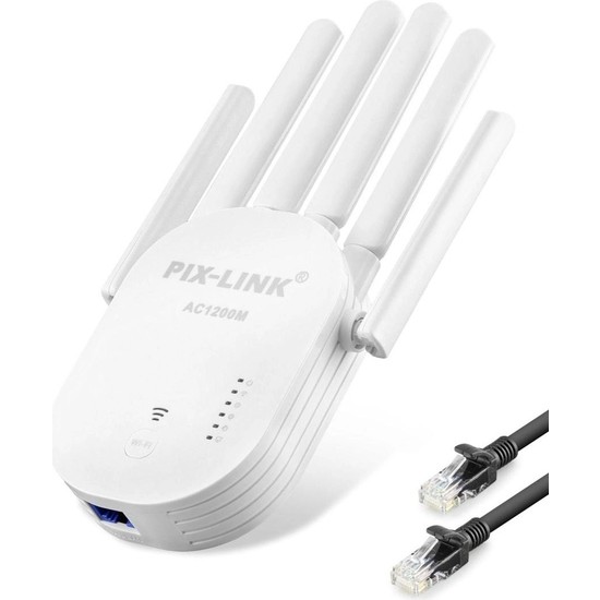 Gees Global Yüksek Hızlı Wifi Repeater 1200 Mbps Beyaz