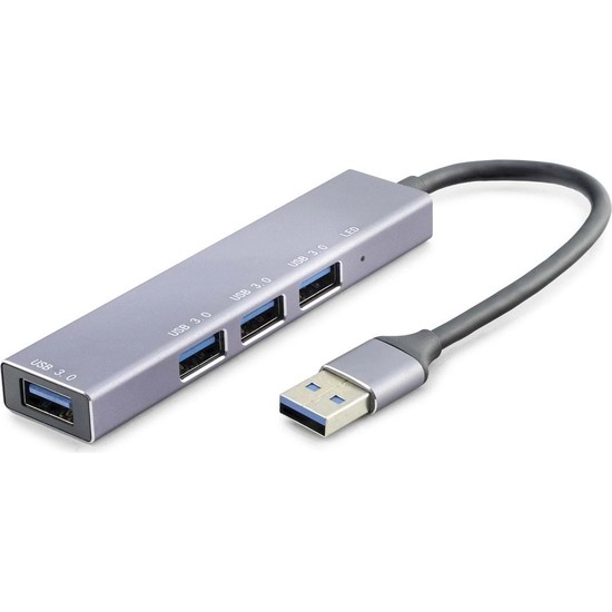 Gees Global Gri Renkli 4 Port USB 3.0 Hub 5 Gbps Veri Aktarımı