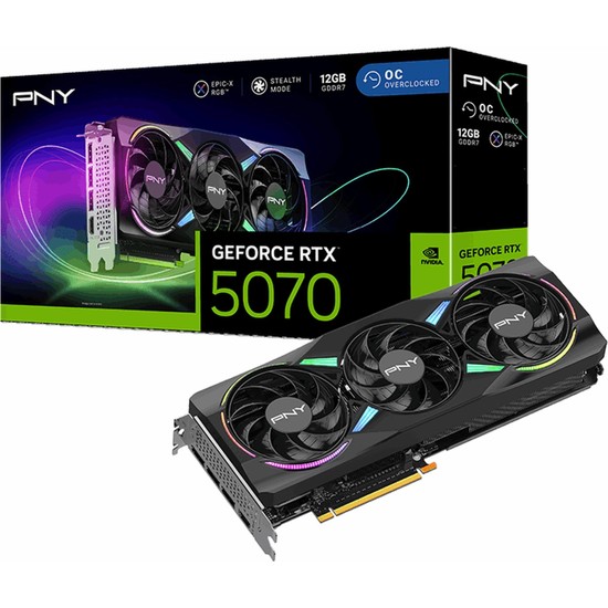Geforce Rtx 5070 12GB Argb Oc Gddr7 192-BIT, Dlss 4, Ray Tracing, Pcıe 5.0, 1440P/4K Gaming Ekran Kartı – VCG507012TFXXPB1-O