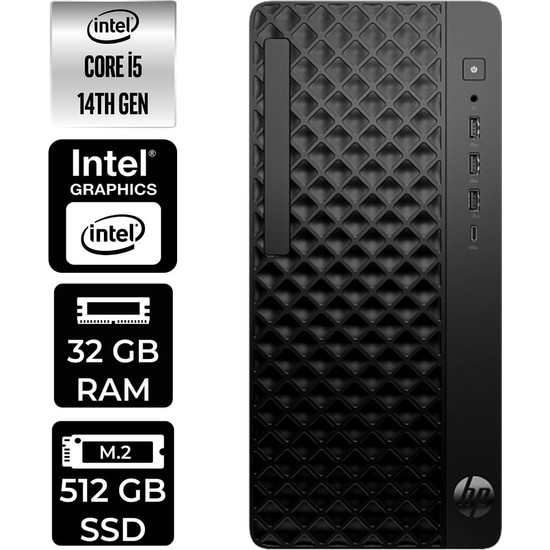 Prodesk 2 Tower G1I I5 14500 32GB Ram 512GB SSD Freedos B6XX1ETPN305 Masaüstü Bilgisayar + Per4 USB