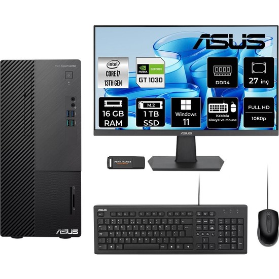 Expertcenter D500ME I7 13700 16GB 1tb SSD GT1030/4GB W11P Masaüstü Bilgisayar + 27" Monitör