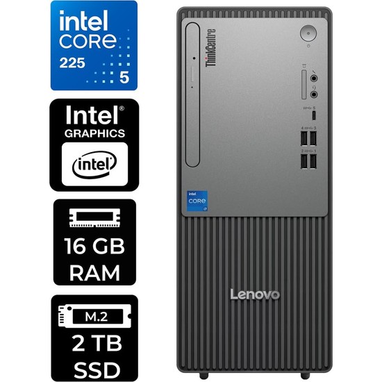Thinkcentre Neo 50T G6 Ultra 5 225 16GB 2tb SSD Fdos Masaüstü Bilgisayar & Per4 USB Bellek
