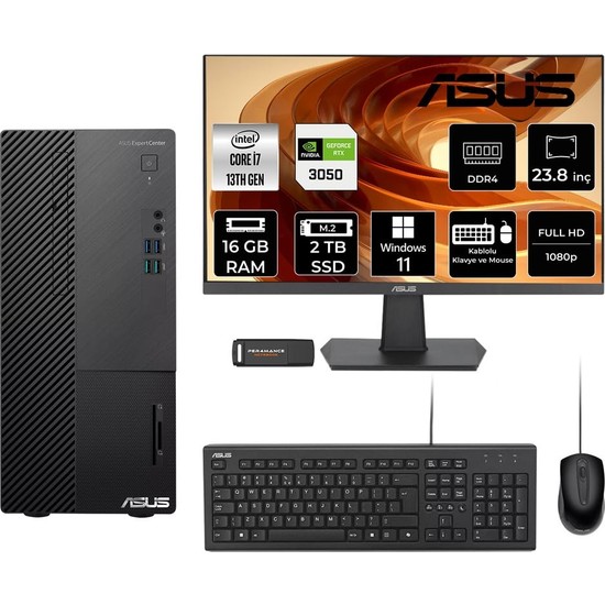 Expertcenter D500ME I7 13700 16GB 2tb SSD RTX3050/6GB W11H Masaüstü Bilgisayar + 23.8" Monitör