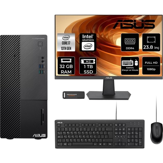 Expertcenter D500ME I7 13700 32GB Ram 1tb SSD 23.8" Fhd Freedos D500000I713700P546 Masaüstü Bilgisayar + Per4 USB