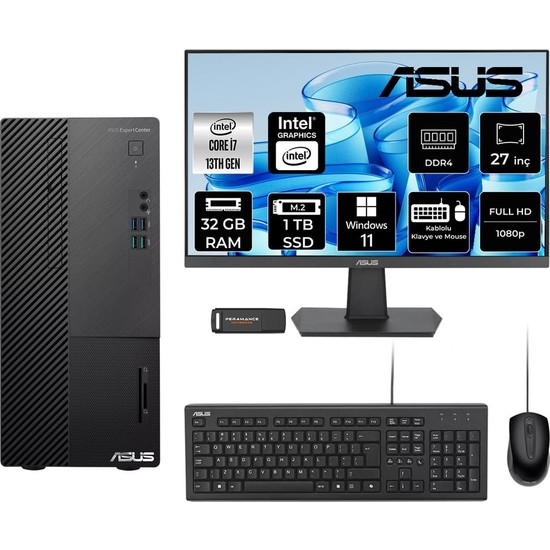 Expertcenter D500ME I7 13700 32GB 1tb SSD W11H Masaüstü Bilgisayar + 27" Monitör