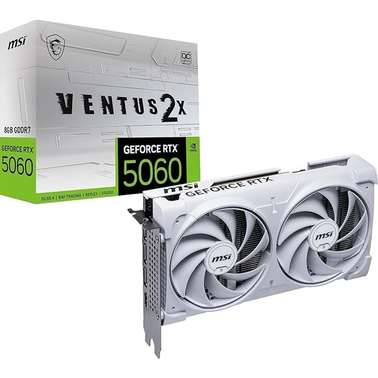 VGA Geforce Rtx 5060 8g Ventus 2x Oc Whıte RTX5060 8gb Gddr7 128B DX12 Pcıe 5.0 X16 (3xdp 1xhdmı)
