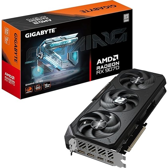 Radeon Rx 9070 Gaming Oc 16G Grafik Kartı - 16 GB Gddr6, 256 Bit, Pcı-E 5.0, 2700 Mhz Çekirdek Frekansı, 2 x Displayport, 2 x Hdmı, GV-R9070GAMING OC-16GD