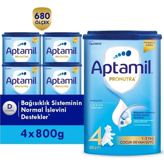 Aptamil 4 Prebiyotikli Devam Sütü 800 Gr x 4 Adet 3200 Gr