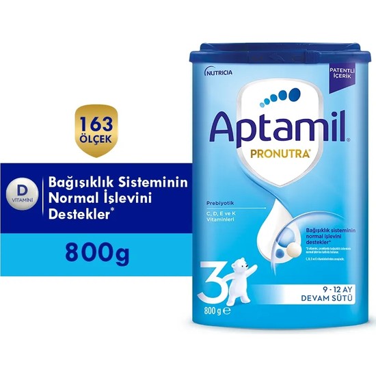 Aptamil 3 Prebiyotikli Devam Sütü 800 Gr