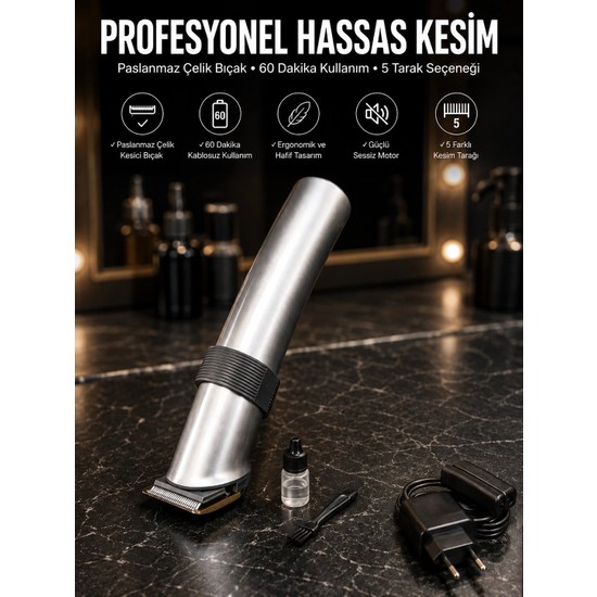 Aslanoğlu Store Mey Ithalat® 4 Taraklı Taşınabilir Profesyonel Saç ve Sakal Kesme Tıraş Makinesi Yeni Nesil