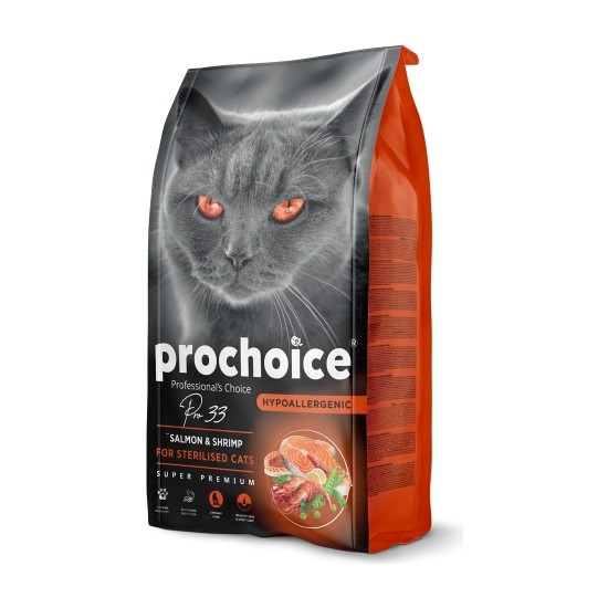 ‎Prochoice PROCHOICE Prochoice Pro 33 Somon & Karides Kısırlaştırılmış Kedi Maması 15 kg