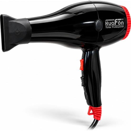 Johnson Kuafön Turbo Profesyonel Saç Kurutma 2400 W 3 Kademe Isı Ayarı ve 2 Kademe Hız Ayarı