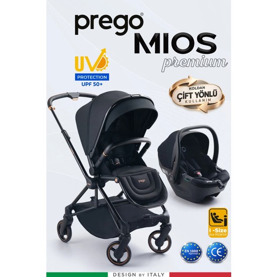 Prego Mios Premium I-Size Travel Sistem Bebek Arabası 2415 Katlanabilir 22 kg Taşıma Kapasitesi