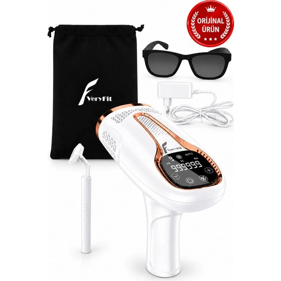VeryFit Ipl Buz Lazer Epilasyon 999.999 Atım Ağrısız Dokunmatik Ekran Beyaz Epilatör