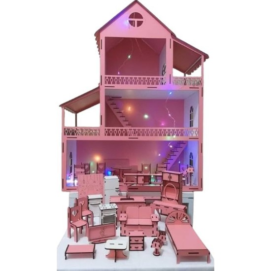 Edk Zeka Bebek Evi Mobilya Seti-Ahşap 60X45X20 cm