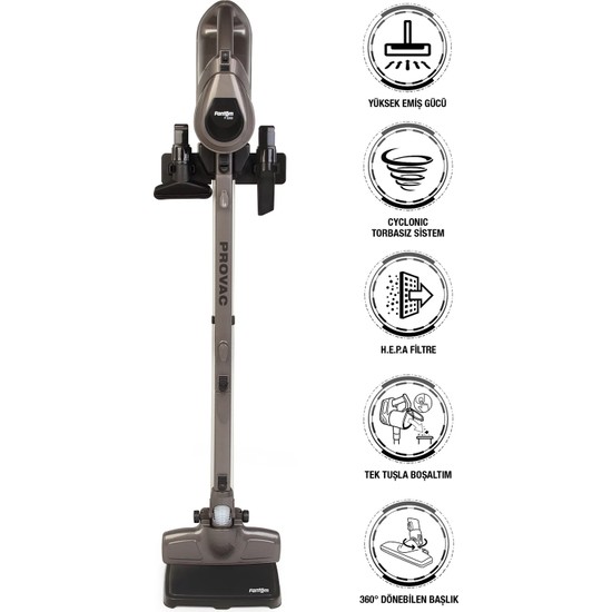 Fantom Provac P5000 Cyclonic Elektrik Süpürgesi Gri