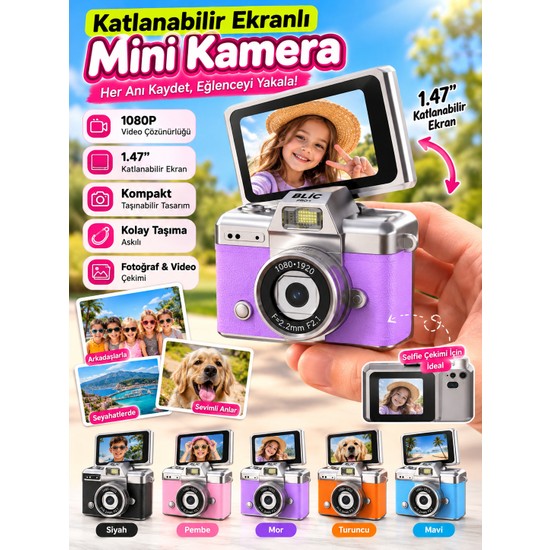 Azurtech Blic BLM-110 Katlanabilir Ekranlı Mini Fotoğraf Makinesi