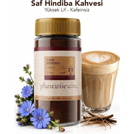 Saf Hindiba Kahvesi | %100 Bitkisel | Kafeinsiz | 100G Cam Kavanoz