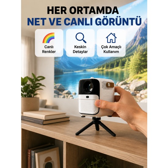 Hafif ve Taşınabilir Projektör – 750 Gram Ağırlıkla Mobil Kullanıma Uygun Yeni Nesil - Lisinya