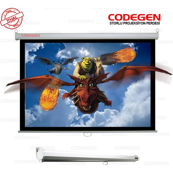 Codegen Ax-18 Storlu Projeksiyon Perdesi 180X180 (Arkası Siyah Fonlu - Duvar/tavan ASILABILIR)(1923)