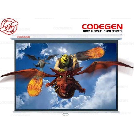 Codegen Ax-20 Storlu Projeksiyon Perdesi 200X200 (Arkası Siyah Fonlu - Duvar/tavan ASILABILIR)(1923)