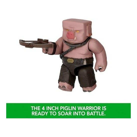 Prime Mattel Minecraft Filmden Ilham Alan Aksiyon Figürü Seti, Işıklar, Sesler ve Ateş Topu Fırlatma Özelliğiyle Balon Figürü, Fırlatıcı ve Disk, Pigl