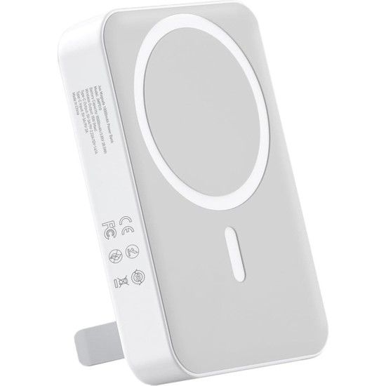 Prime 10000MAH Magsafe Powerbank Standlı PD20W Taşınabilir Kablosuz Hızlı Şarj Cihazı Beyaz