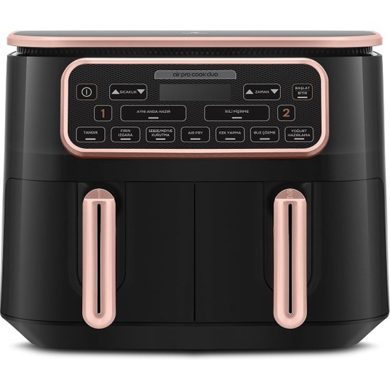Air Pro Cook Duo Tandır Xxxl 8 Litre Airfryer Rosegold 8 Kişilik