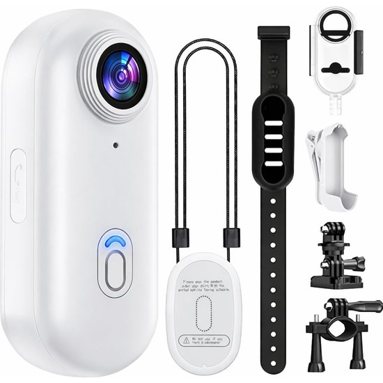 Göğüse Takılabilir Mıknatıslı Kolyeli 4K Ultra Hd Mini Geniş Açı Aksiyon Kamera | Hafif ve