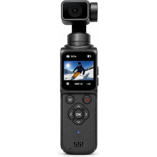 4K Hd El Tipi Gimbal Aksiyon Kamera, 64MP Fotoğraf, 2 Eksen Mekanik Sabitleme, 1.7 Inç Dokunmatik