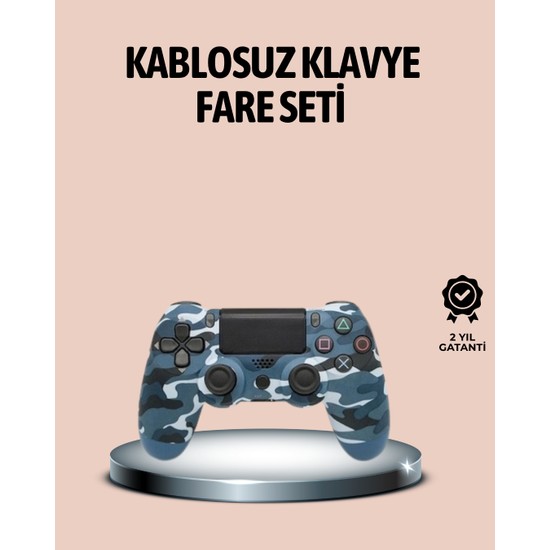 Dolozena Bluetooth Kablosuz Ps4 Gamepad Çift Motorlu Siyah Controller