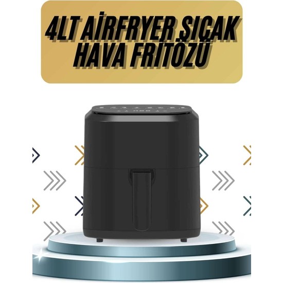 Hace Bazaar 4l Airfryer Hazneli Hava Fritözü Yağsız Fritöz Taşınabilir Fırın Işlevi Gören Pratik