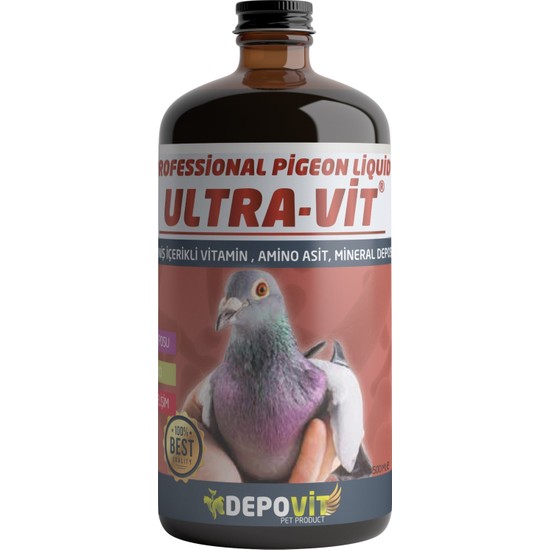 Depovit Ultravit 500 ml Multivitamin Amino Asit Yaşlı Yetişkin Yavru Güvercinler İçin Özel Formül