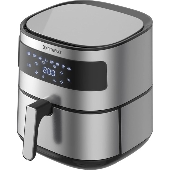 Die Grup Premio 2000 Watt Yüksek Güç 6,4 Litre Inox Geniş Xxl Dokunmatik Airfryer Yağsız Sıcak Hava Fritözü GM-7482