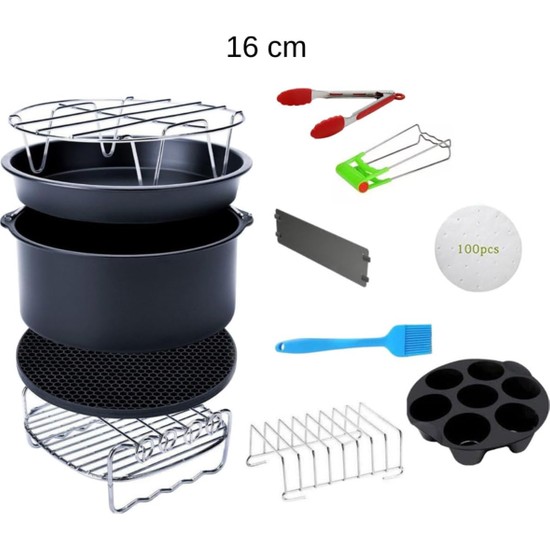 Die Grup Xiaomi,philips,tefal,kumtel Uyumlu 4.5 Litre 7 Inç Hava Fritözü 12'li Yedek Parça Seti