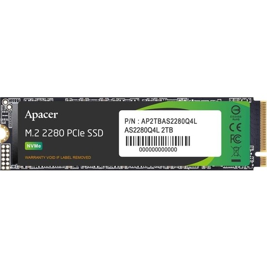 Apacer AS2280Q4L 256GB 3300-1300 Mb/s M.2 Pcıe Gen4 SSD Disk (AP256GAS2280Q4L-1)