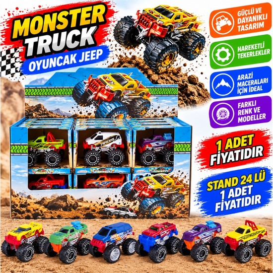 Bezos SNT106DB Monster Truck Oyuncak Jeep 1 Adet Fiyatıdır