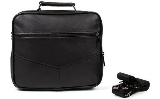 Newish Polo Erkek Hakiki Kuzu Derisi Çelik Kasalı El ve Omuz Çantası Küçük Boy - Siyah - NEWPOLO415 görsel 8