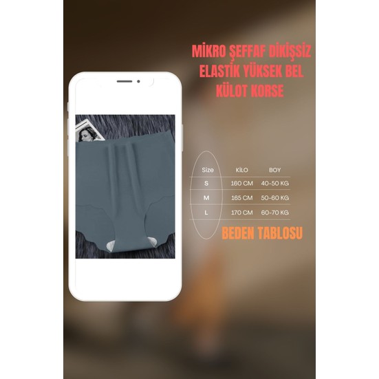 Sweet Sauna Kadın Mikro Şeffaf Dikişsiz Külot Ince Nefes Alabilir Elastik Yüksek Bel Esnek Iz Yapmaz Korse Ten görsel 5