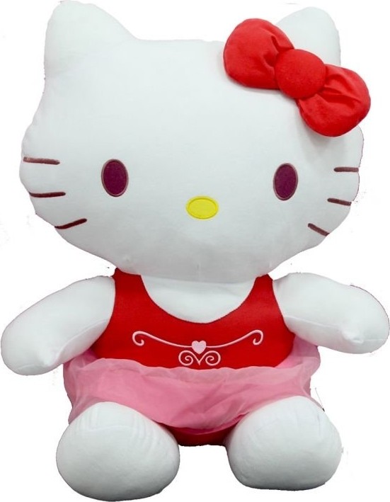 Peluş Hello Kitty Elbiseli Kurdeleli 36 cm görsel 2